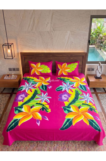 Hand Painted Rayon Bedsheet Set King Size